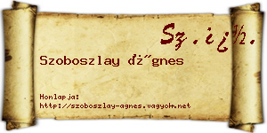 Szoboszlay Ágnes névjegykártya
