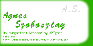 agnes szoboszlay business card